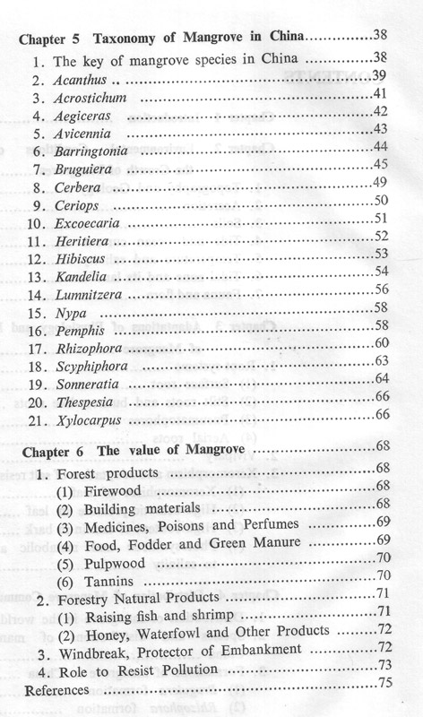 Mangrove Vegetation - inhaltsverzeichnis